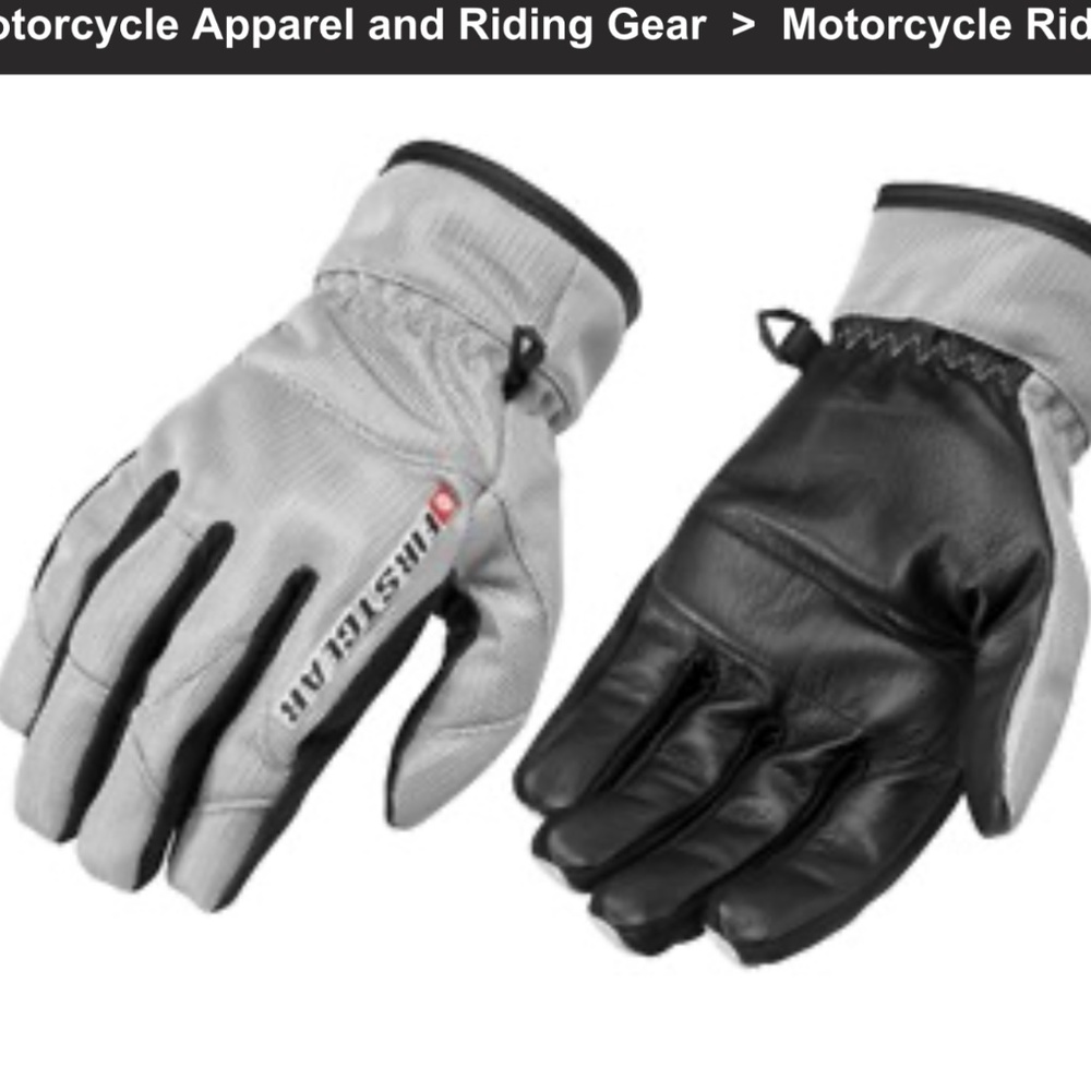 Women's Gray and Black Motorcycle Riding Gloves